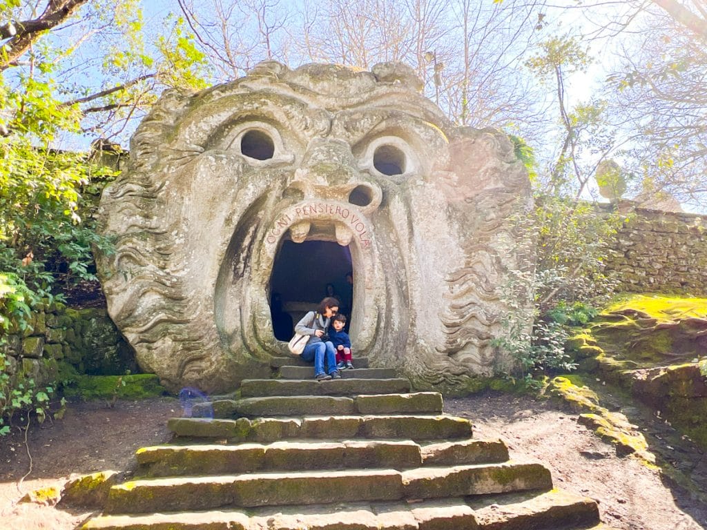Image: Angela Corrias in Bomarzo's Park of Monsters included in the Discover Lazio Tour.