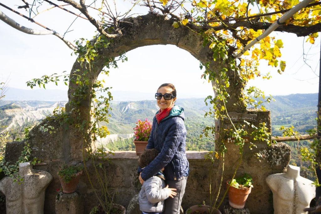 Image: Angela Corrias in Civita di Bagnoregio included in the Discover Lazio tour.