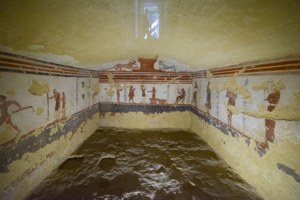 Image: Etruscan tombs in Tarquinia Necropolis.